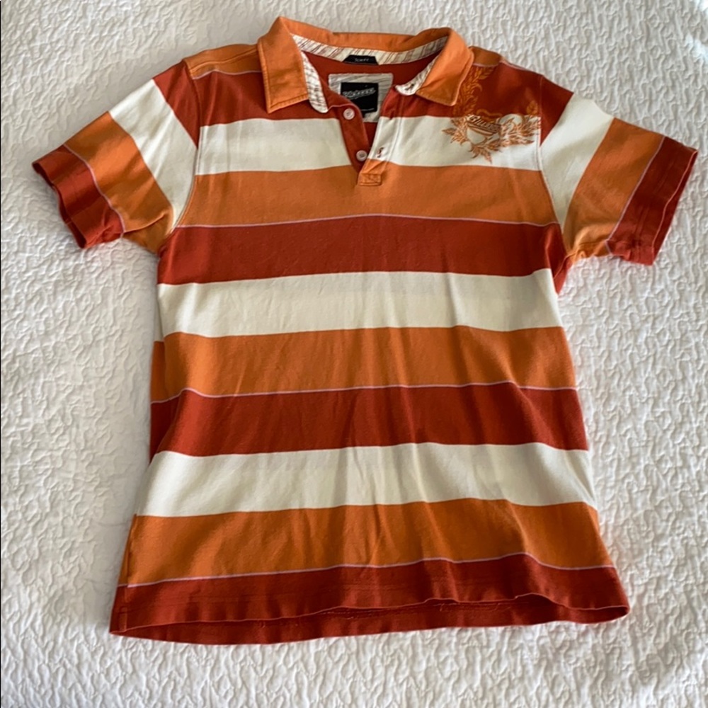 Orange striped polo